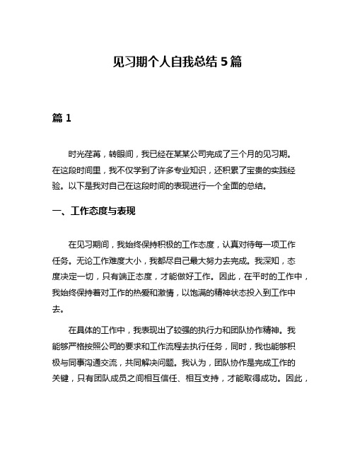 见习期个人自我总结5篇