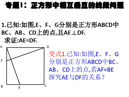 1正方形中相互垂直的线段问题