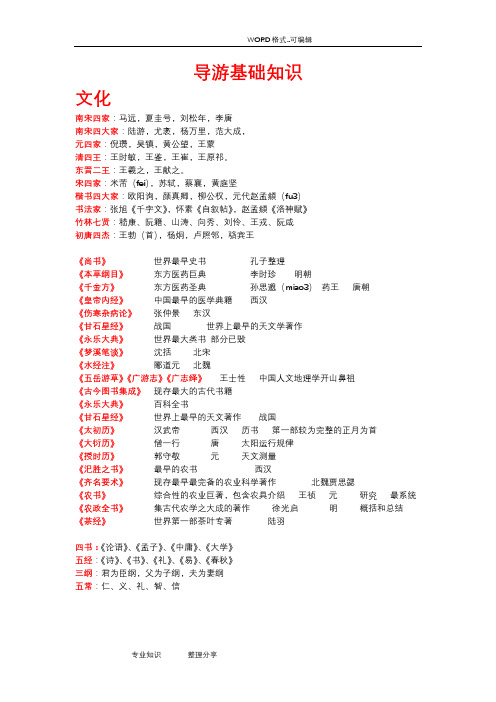 2018导游基础知识