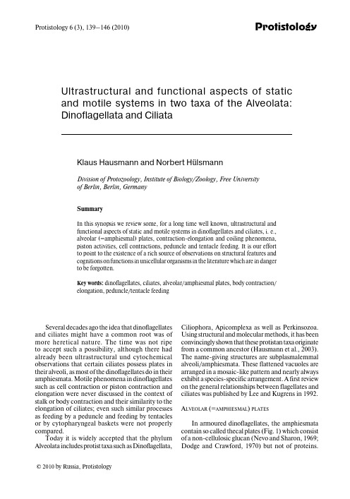 Ultrastructural and funnctional aspects of static and motile systems in two taxa