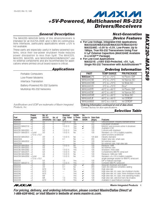 MAX249CQH-D中文资料