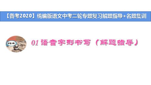 统编版中考语文二轮复习专题01语音、汉字与书写(解题指导)