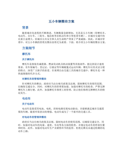 五小车辆整治方案