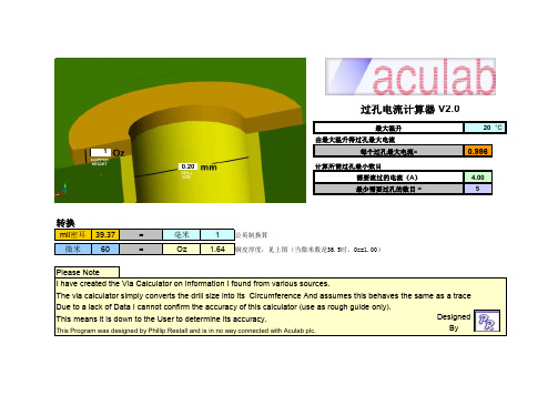 PCB过孔电流计算器