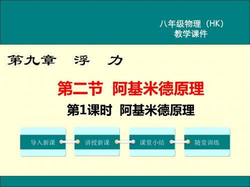 HK沪科版 初二八年级物理 下册 名师优课公开课堂教学课件 第九章 浮力  第二节  第1课时  阿基米德原理