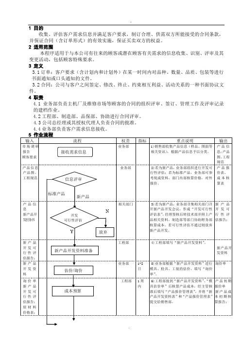 顾客需求管理程序