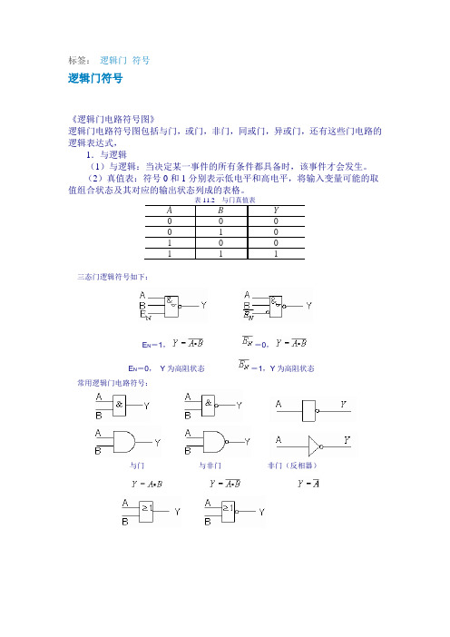 数字电路逻辑符号大全