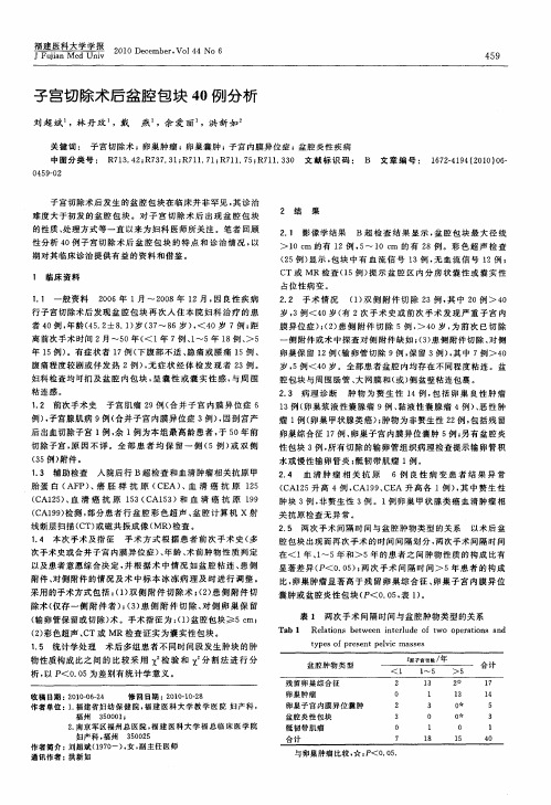 子宫切除术后盆腔包块40例分析