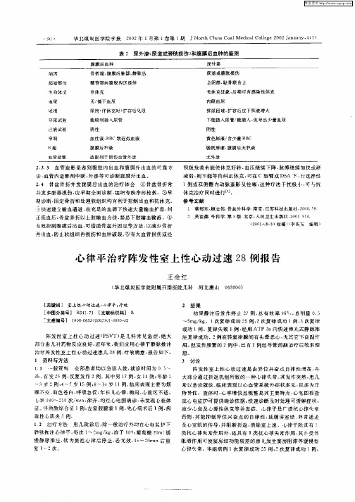 心律平治疗陈发性室上性心动过速28例报告