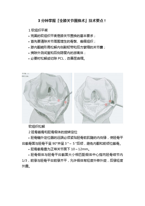 3分钟掌握『全膝关节置换术』技术要点！