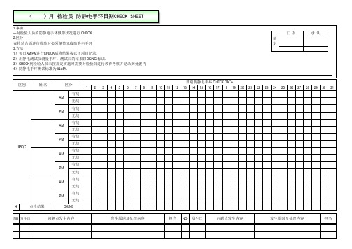 静电手环每日检查记录