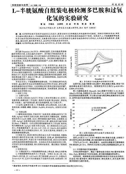 L-半胱氨酸自组装电极检测多巴胺和过氧化氢的实验研究