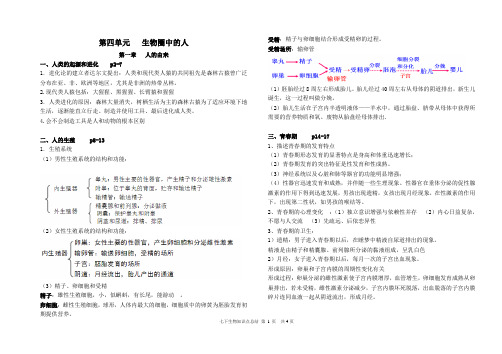 生物圈中的人七年级下册知识点总结1