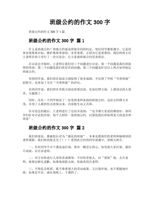 班级公约的作文300字