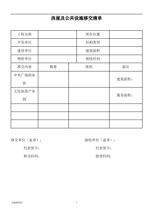 物业移交表格(全套)