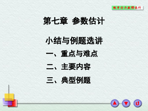 第7章参数估计(小结与典型例题选讲)精品PPT课件