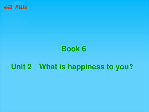 高考译林版英语(江苏专用)一轮课件BOOK 6 Unit 2 What is happiness to you?(共107张PPT)