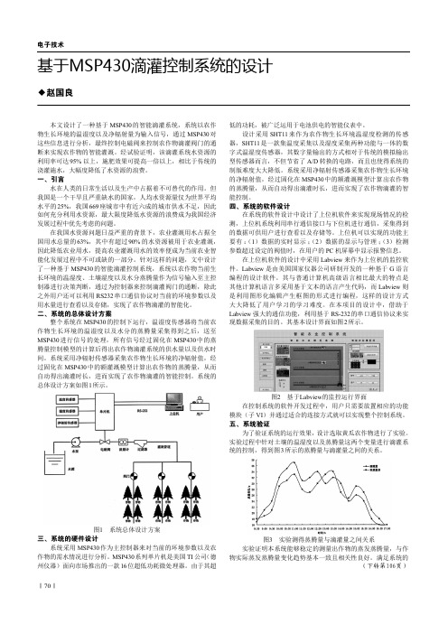 基于MSP430滴灌控制系统的设计