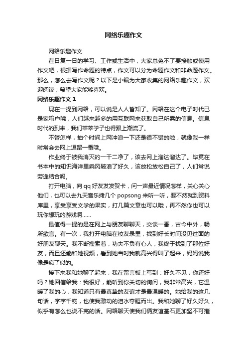 网络乐趣作文