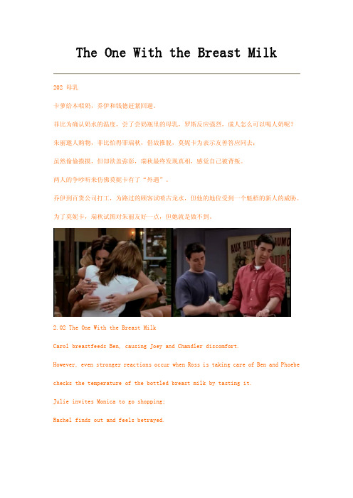 Friends 老友记【202】The One With the Breast Milk