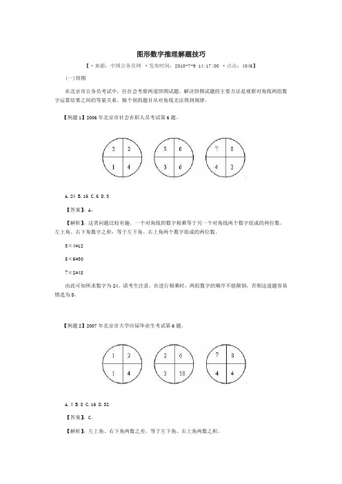 图形数字推理解题技巧