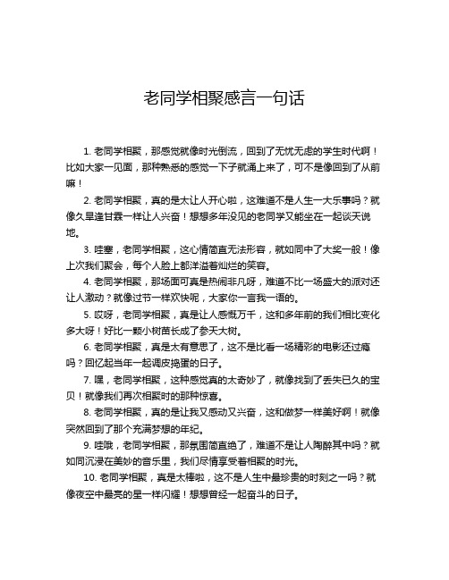 老同学相聚感言一句话