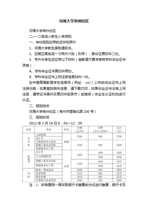 河海大学常州校区