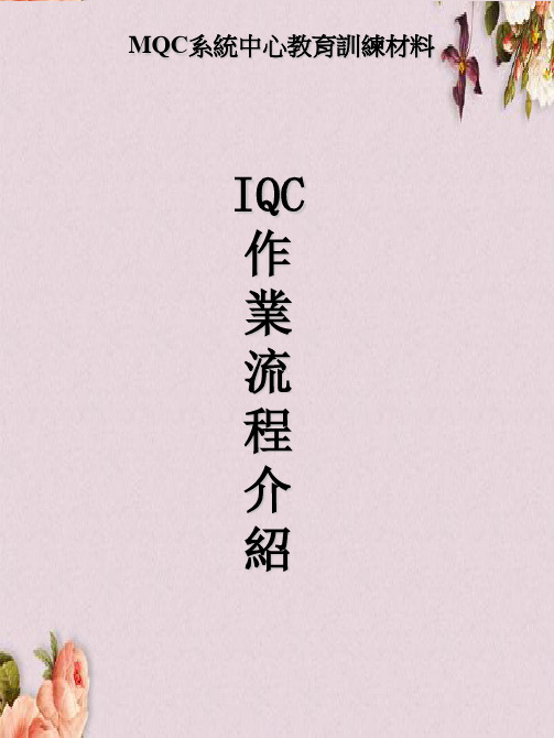 IQC作业流程介绍(ppt 20页)