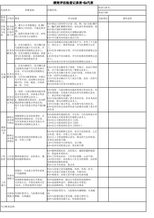 副本KA代表检查记录表