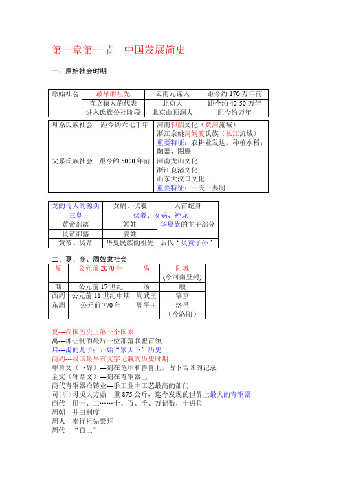 第一章第一节中国发展简史