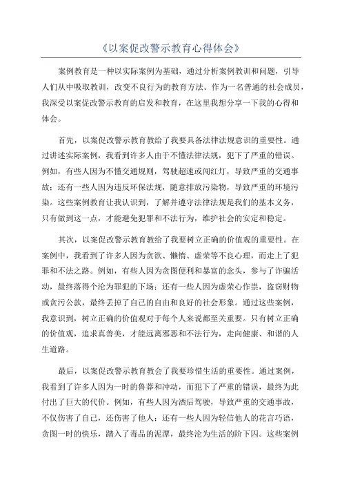 《以案促改警示教育心得体会》