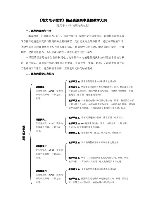 《电力电子技术》 教学大纲