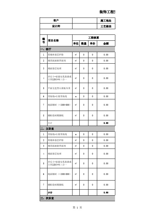 轻工辅料报价单