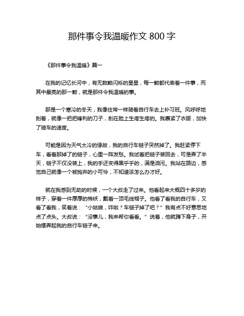 那件事令我温暖作文800字