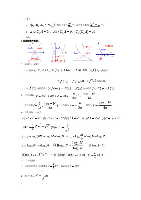 (完整版)高中数学公式总结,推荐文档