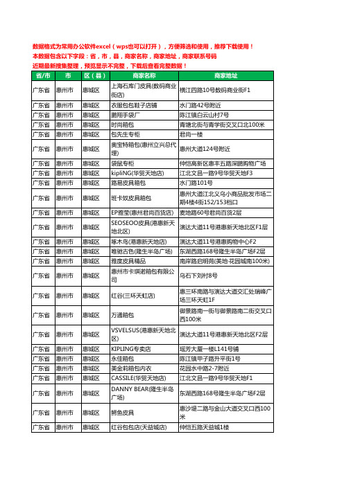 2020新版广东省惠州市惠城区箱包工商企业公司商家名录名单黄页联系电话号码地址大全92家