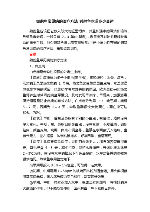 鹦鹉鱼常见病的治疗方法_鹦鹉鱼水温多少合适