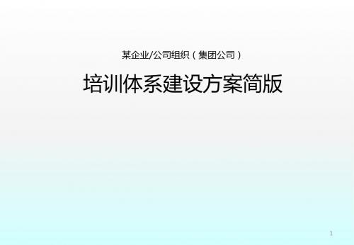 企业公司培训体系建设方案ppt课件