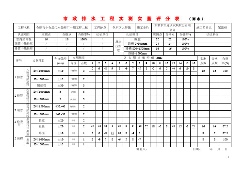 3雨水实测实量评分竣工验收表格