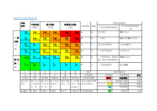 风险等级划分赋值图