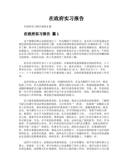 在政府实习报告