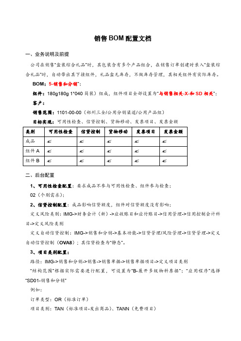 SAP销售BOM配置及举例