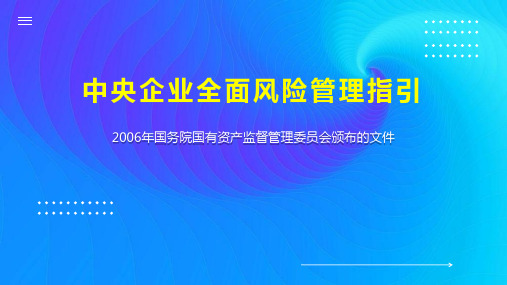 中央企业全面风险管理指引