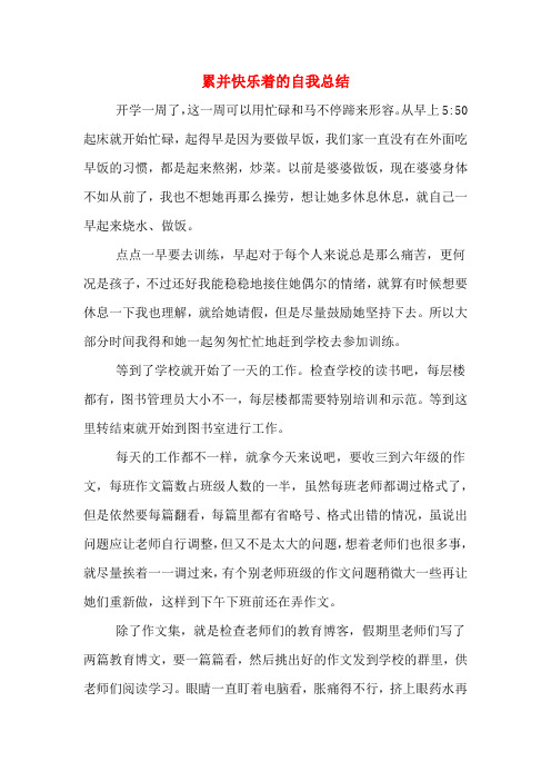 累并快乐着的自我总结