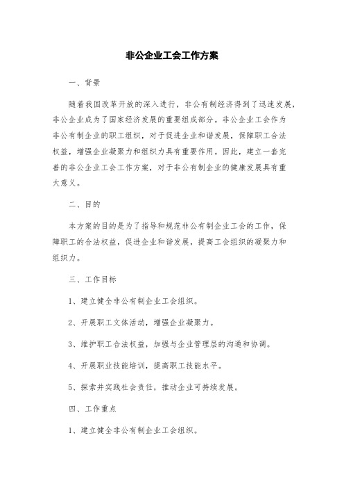 非公企业工会工作方案