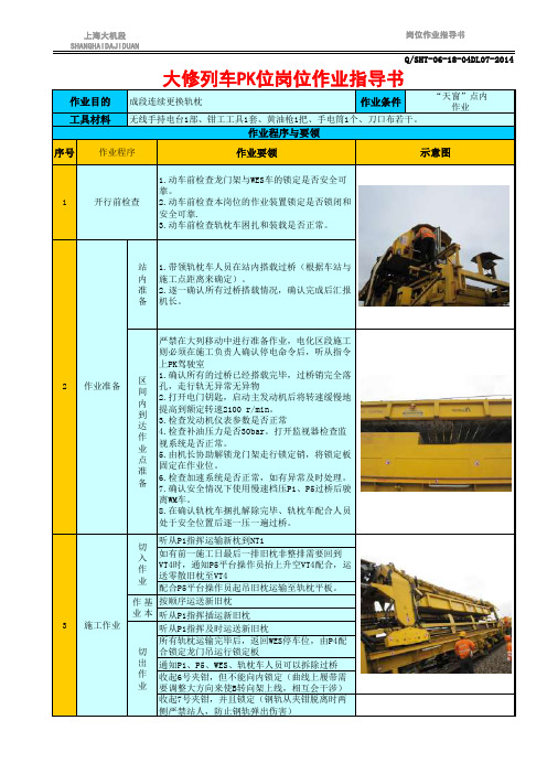 大修列车PK位作业指导书