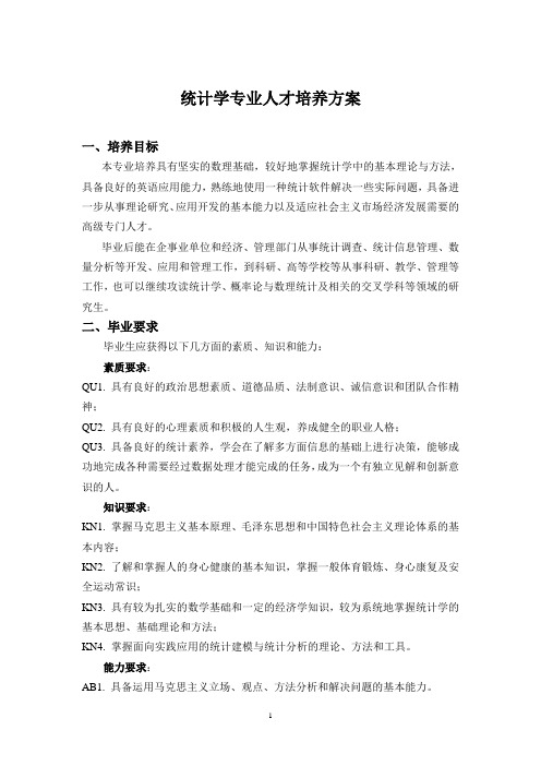 统计学专业人才培养方案 (3)