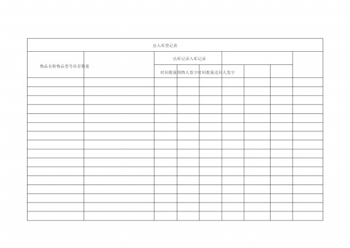 出入库登记表