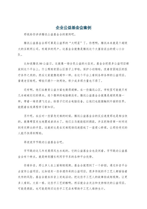 企业公益基金会案例