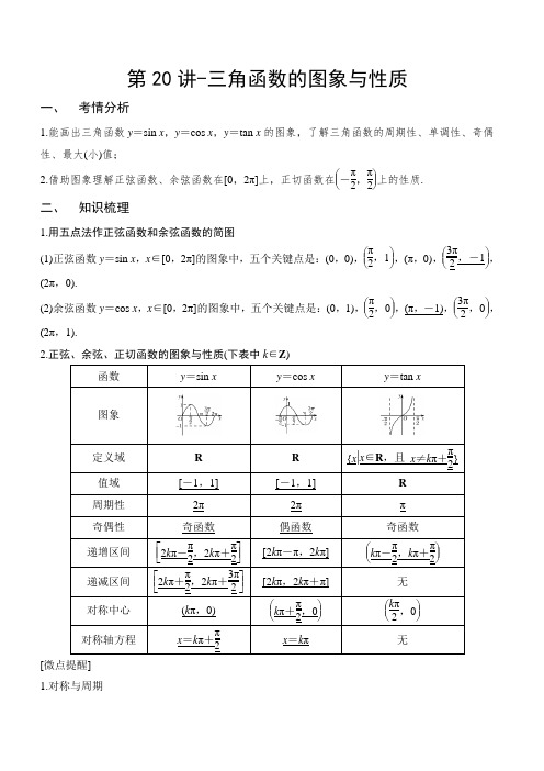 第20讲-三角函数的图象与性质(解析版)